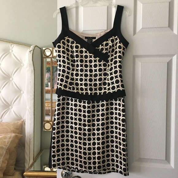 ECI New York Peach & Black Silk Skirt Suit - Picture 3 of 8